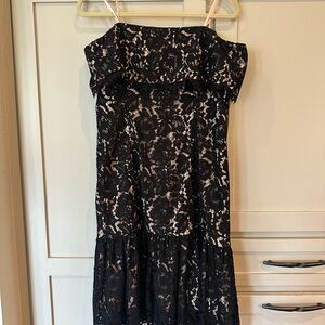 Elegant Black Lace Off-Shoulder Dress